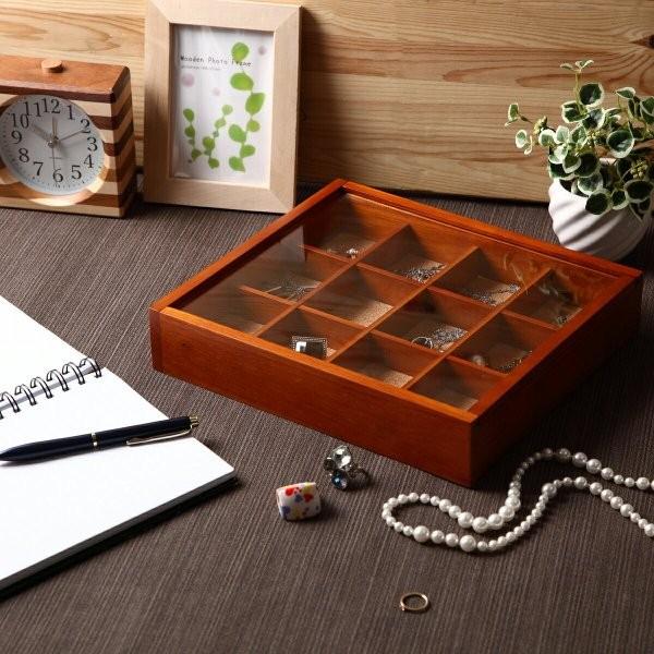 岸田産業 アクセサリーケース L ブラウン 木製 アクセサリー 収納 木