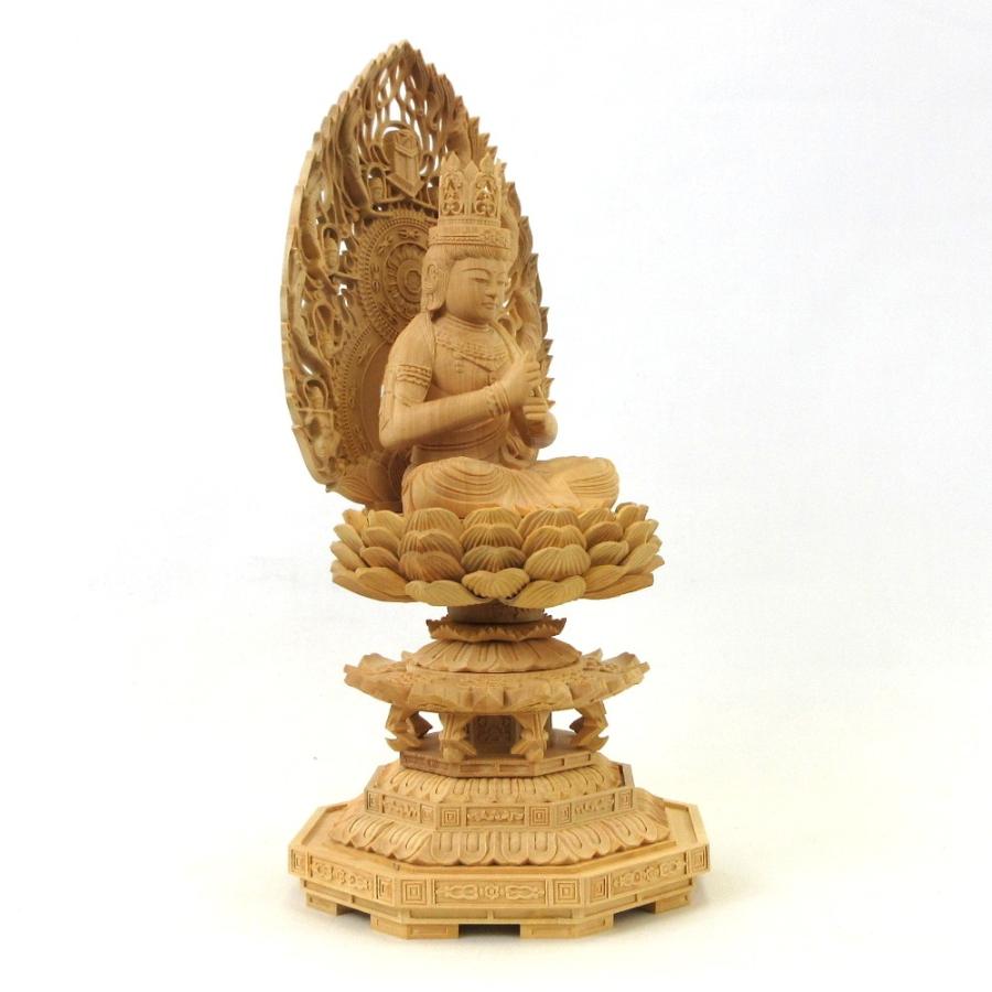 仏像 大日如来 座像 金剛界 智慧 2.5寸 飛天光背 八角台 柘植 真言宗