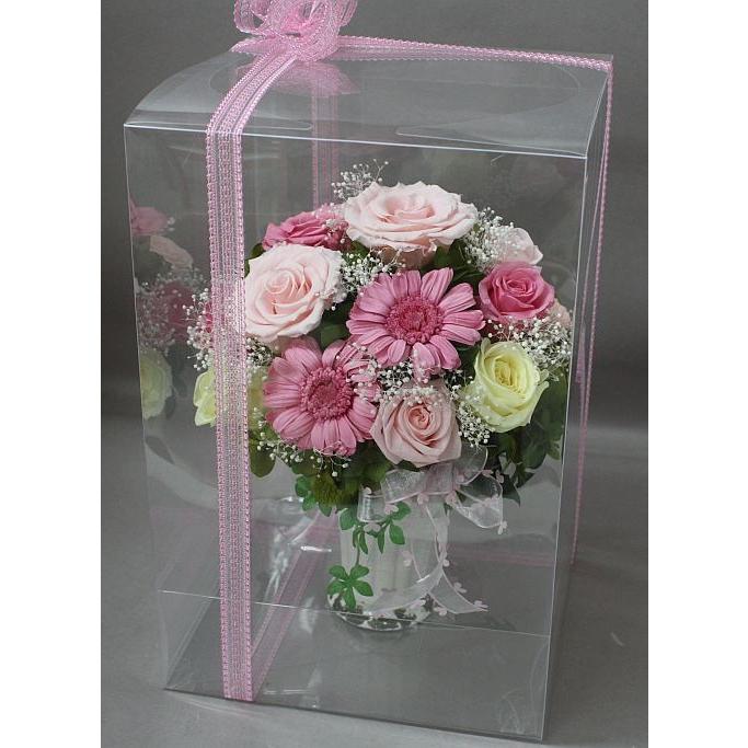 プリザーブドフラワー＊ケース入りアレンジ＊ピンク系 *サイズ30