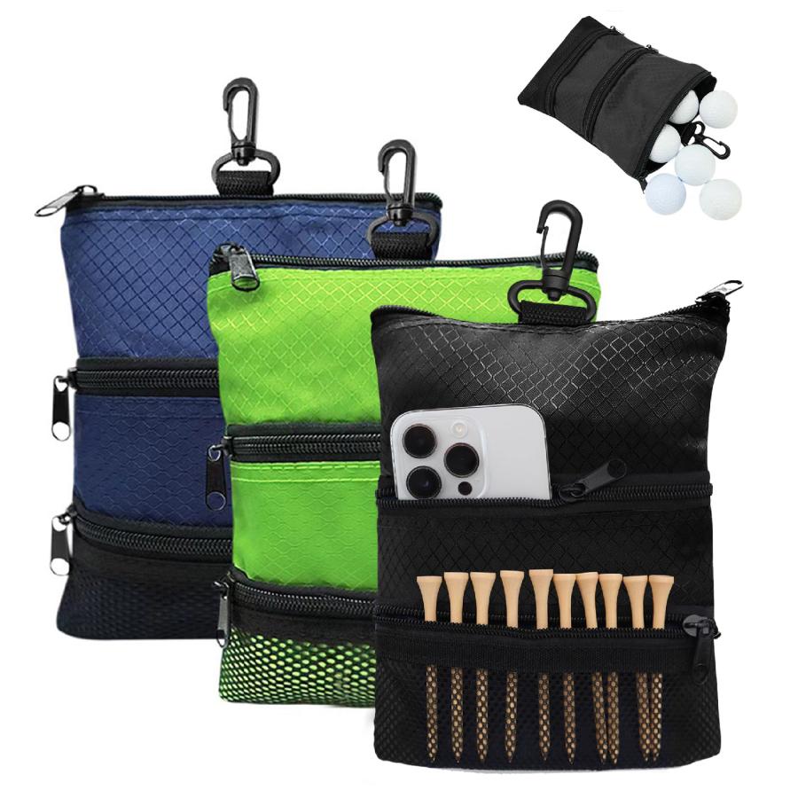 ゴルフカートバッグ 大容量 15〜18個ボール収納 カラビナ付き 多機能