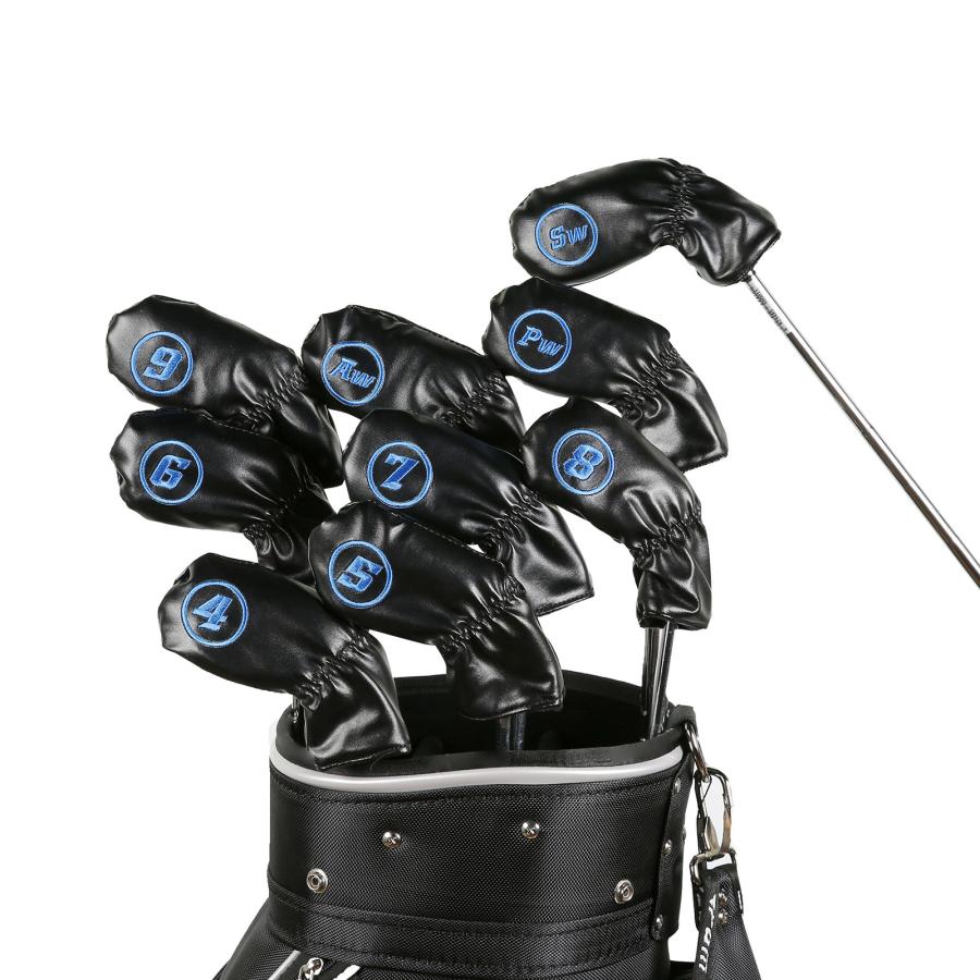 アイアンカバー セット ゴルフヘッドカバー 9点セット 4番〜9番 AW PW