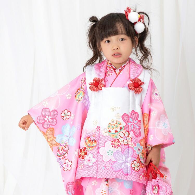 七五三 着物 3歳 被布セット 女の子8点フルセット 着付けマニュアル