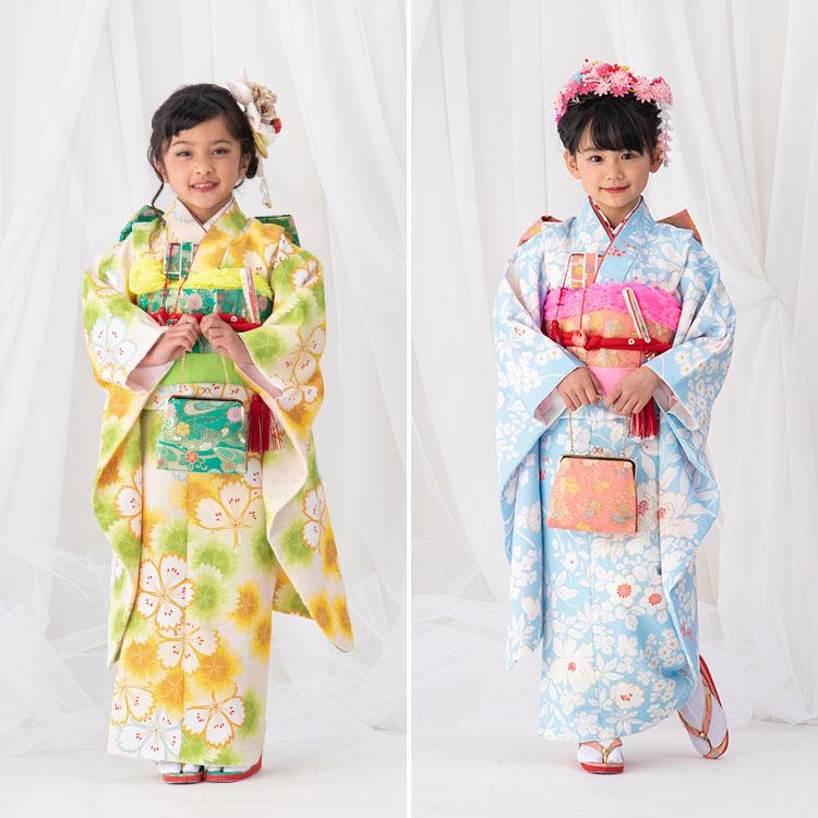 単品】7歳 女の子用 結び帯 箱入り 金襴 全6色 黒/赤/ピンク/緑/金/白