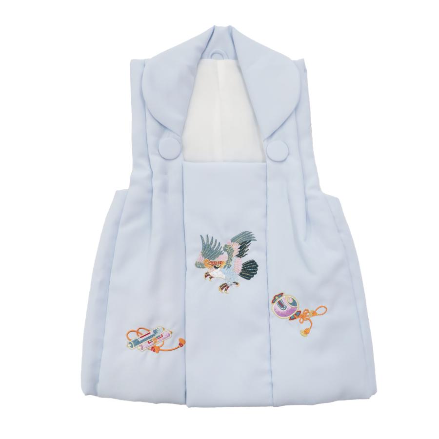 七五三 被布 コート 男の子 単品 水色 刺繍 鷹 小槌 巻物 着物 3歳 三