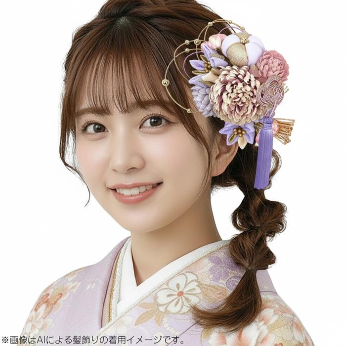 つまみ細工 白梅のかんざし ふさ付き 振袖 成人式 着物 和装 髪飾り 髪飾り 振袖 袴 卒業式 白 ゴールド 梅 つまみ細工 房 12点セット 結婚