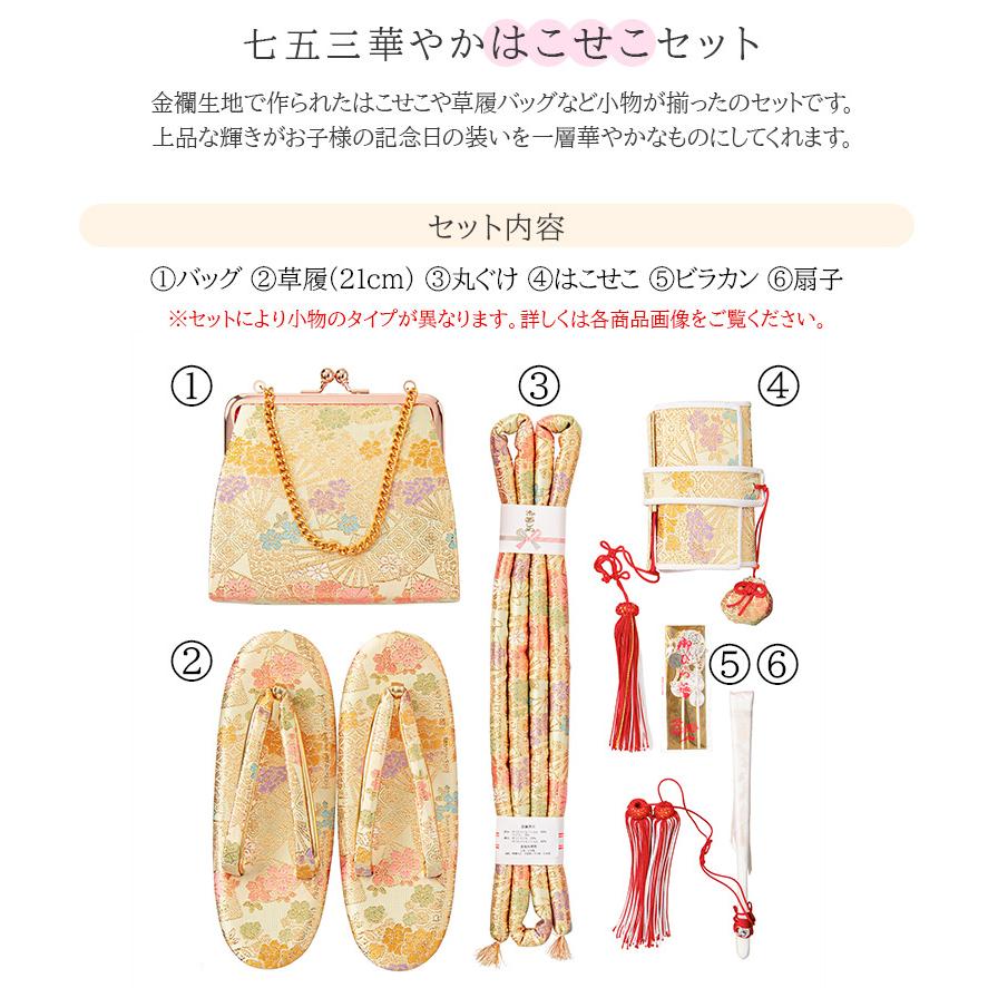 七五三 はこせこセット 7歳 バッグ 草履21cm 箱迫 丸ぐけ 扇子