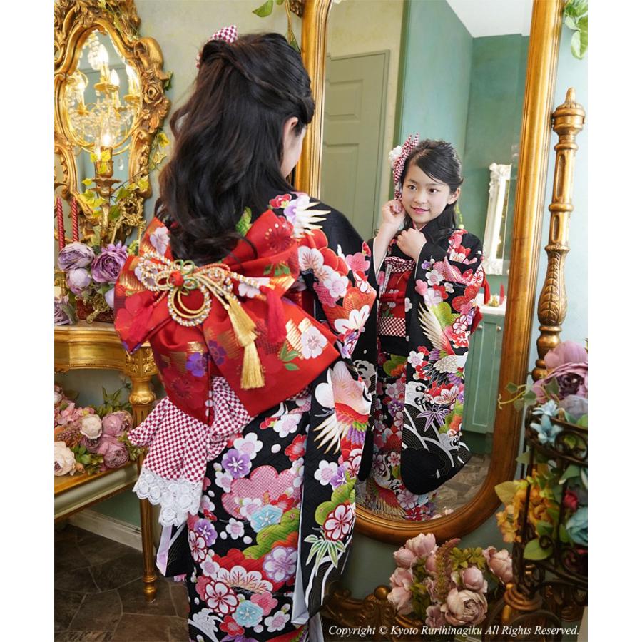 京都瑠璃雛菊 高級正絹 七五三 着物 7歳 フルセット 購入 四つ身 7歳