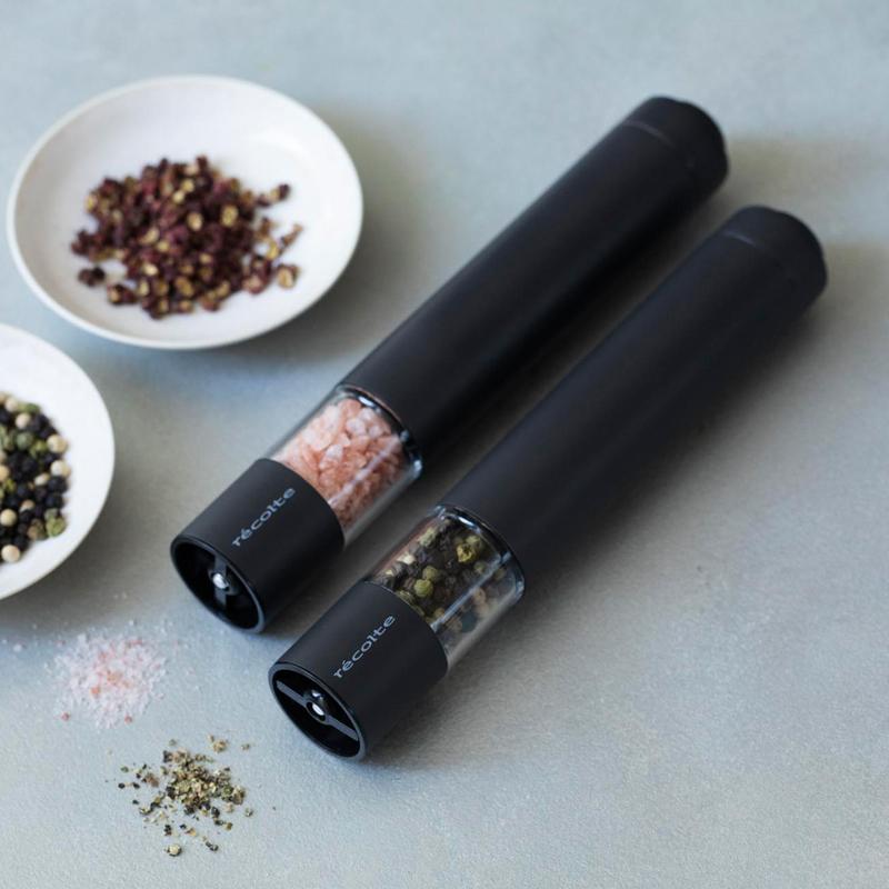 recolte（レコルト） 電動ミル 2本セット ソルト＆ペッパーミル ミニ