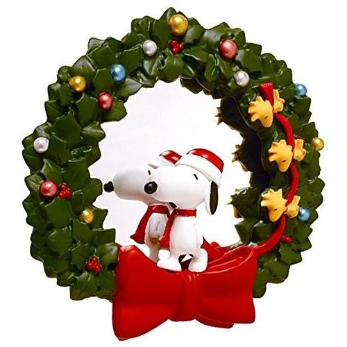 スヌーピースタンドミラー・クリスマスリース（PEANUTS） : ホビー