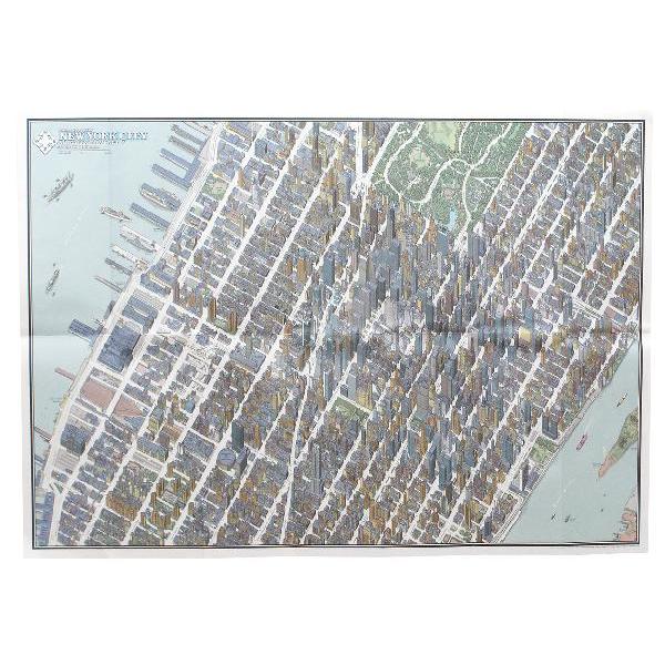 鳥瞰図 バーズアイマップ BIRDS EYE VIEW NEW YORK MIDTOWN MANHATTAN