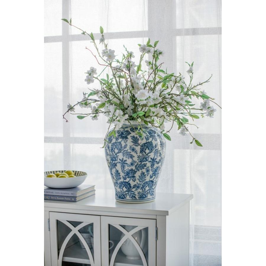 シノワズリ 壺 Lサイズ 陶器 おしゃれ 置物 花瓶 エレガント