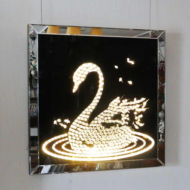 ミラー家具 スワンフレーム 鏡 フレーム グラムスタイル シルバー