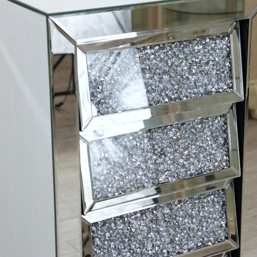 ミラー家具 5段チェスト ディスプレイスタンド サイドテーブル ミラー