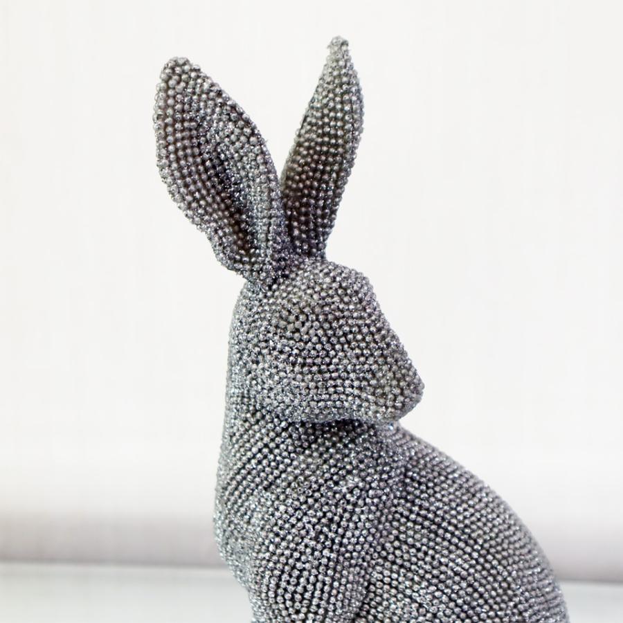 ウサギ オブジェ 置物 シルバー オーナメント インテリア 輸入雑貨