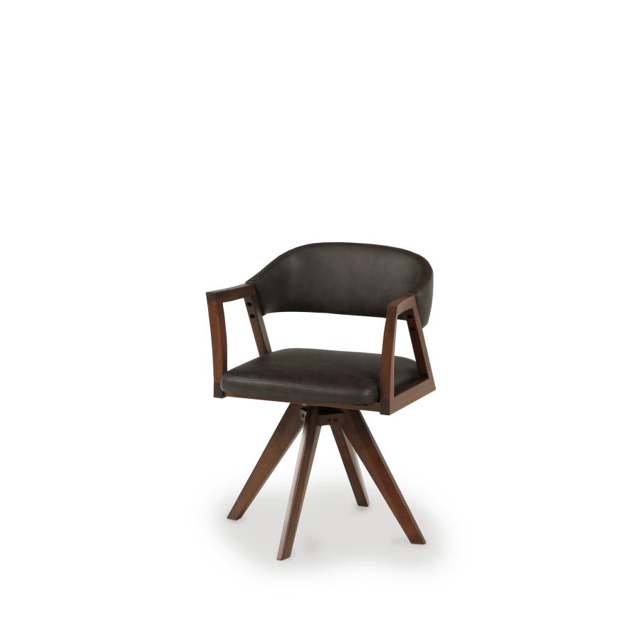 シギヤマ家具 回転チェア レブル ダイニングチェア 合皮 アイボリー