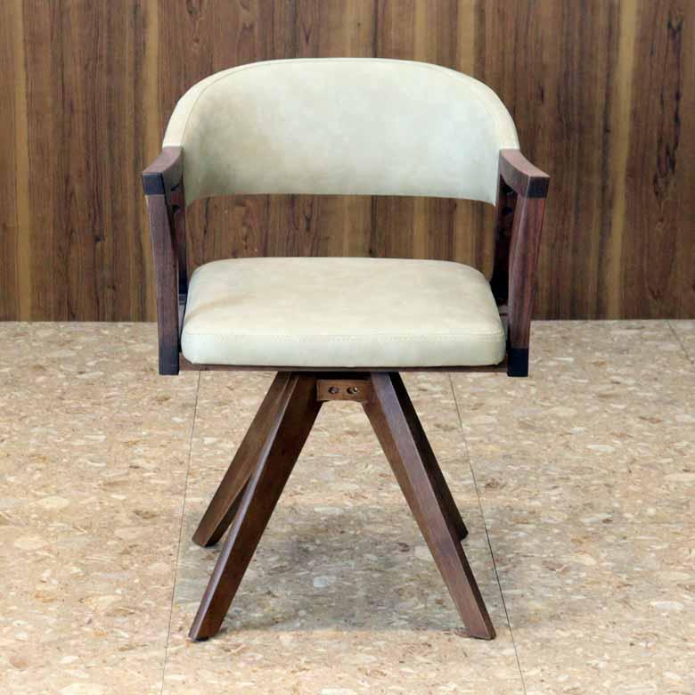 シギヤマ家具 回転チェア レブル ダイニングチェア 合皮 アイボリー