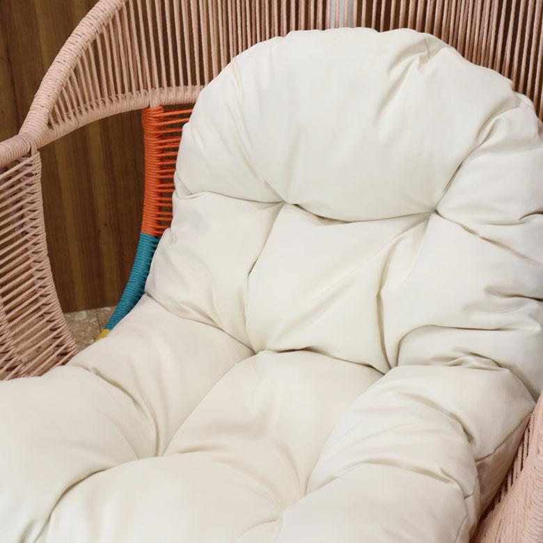 ハンギングチェア ホワイト クッション付き スイングチェア ハンモック