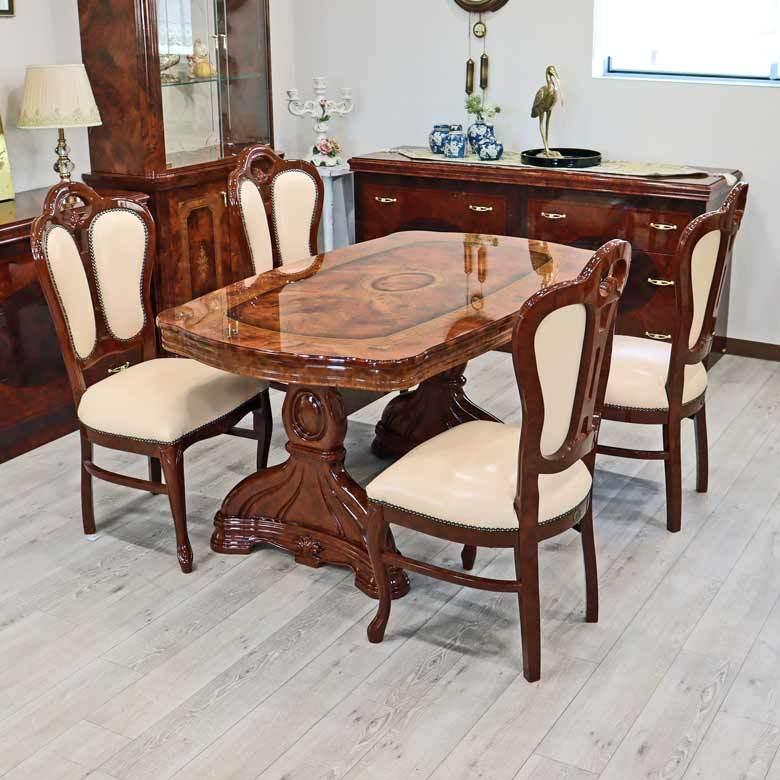 サルタレッリ アマルフィ ダイニングテーブルセット 145cm 合皮チェア