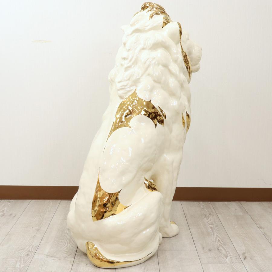 陶器 動物 ライオン 置物 イタリア製 獅子 完成品 ヨーロピアン