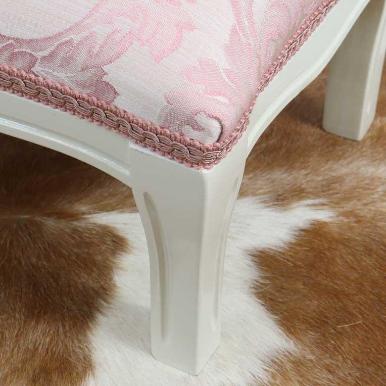 イタリア フットスツール 猫脚 ピンク・アラベスク オットマン 補助