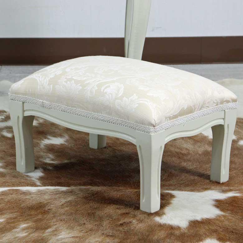 イタリア フットスツール 猫脚 ベージュ・アラベスク オットマン 補助