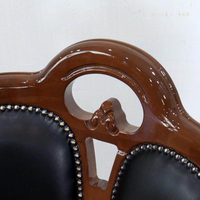 サルタレッリ フローレンス ダイニングチェア ブラックレザー 合皮