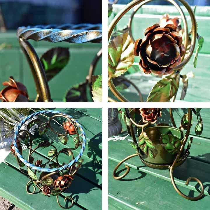 ガレージセール 傘立て アイアン アンブレラスタンド イタリア 花