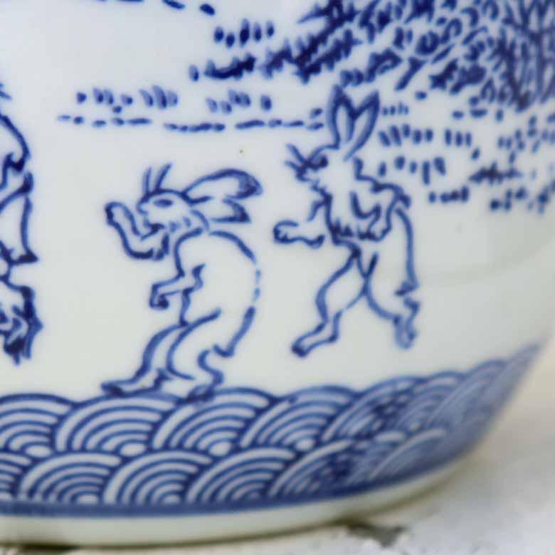 水鉢 2個セット 鳥獣戯画 シノワズリ ミニ火鉢 鉢カバー プランター