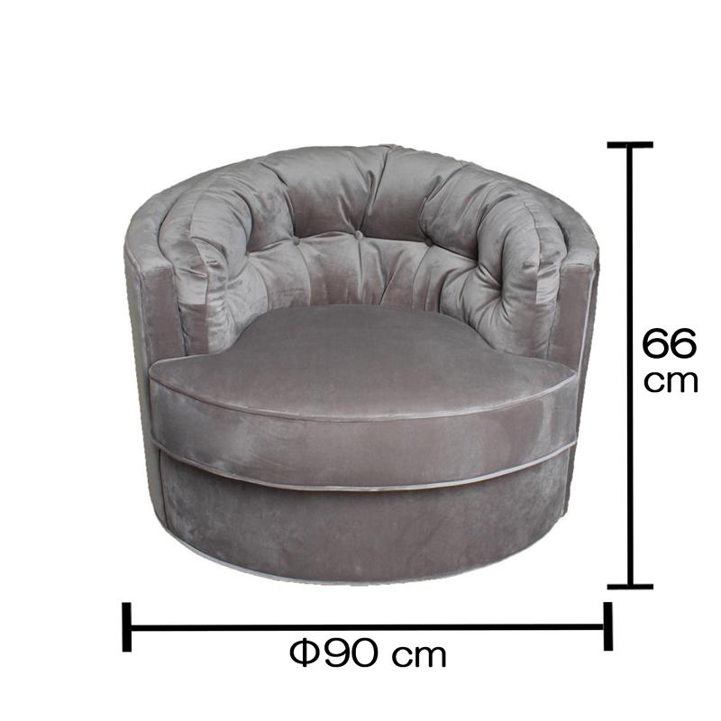 回転式一人掛けソファ ピンク ラグジュアリー ビッグサイズ EH-189-1