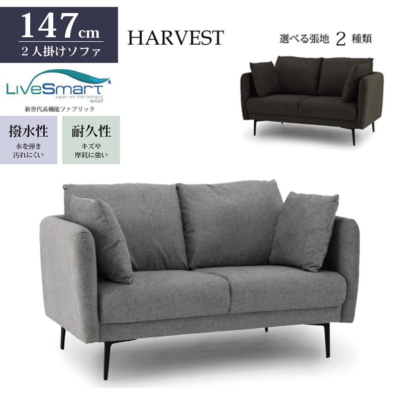 サンキ 2人掛けソファ w147cm 脚の取外し可 クッション付 2Pソファ 撥