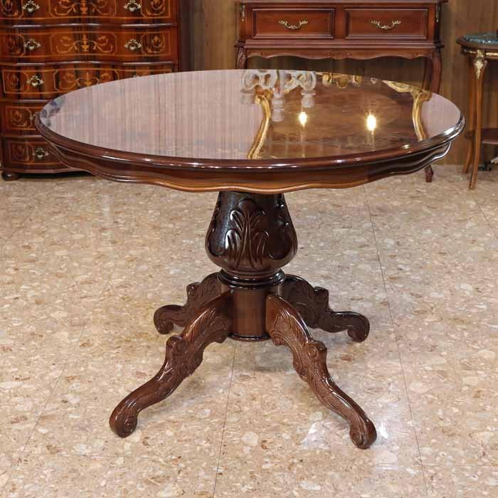 イタリア ダイニングテーブル 100cm幅 象嵌 レジーナ 食卓 円形