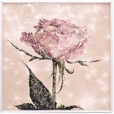 アートフレーム クリスタルピクチャー ローズ 薔薇 額絵 シルバー