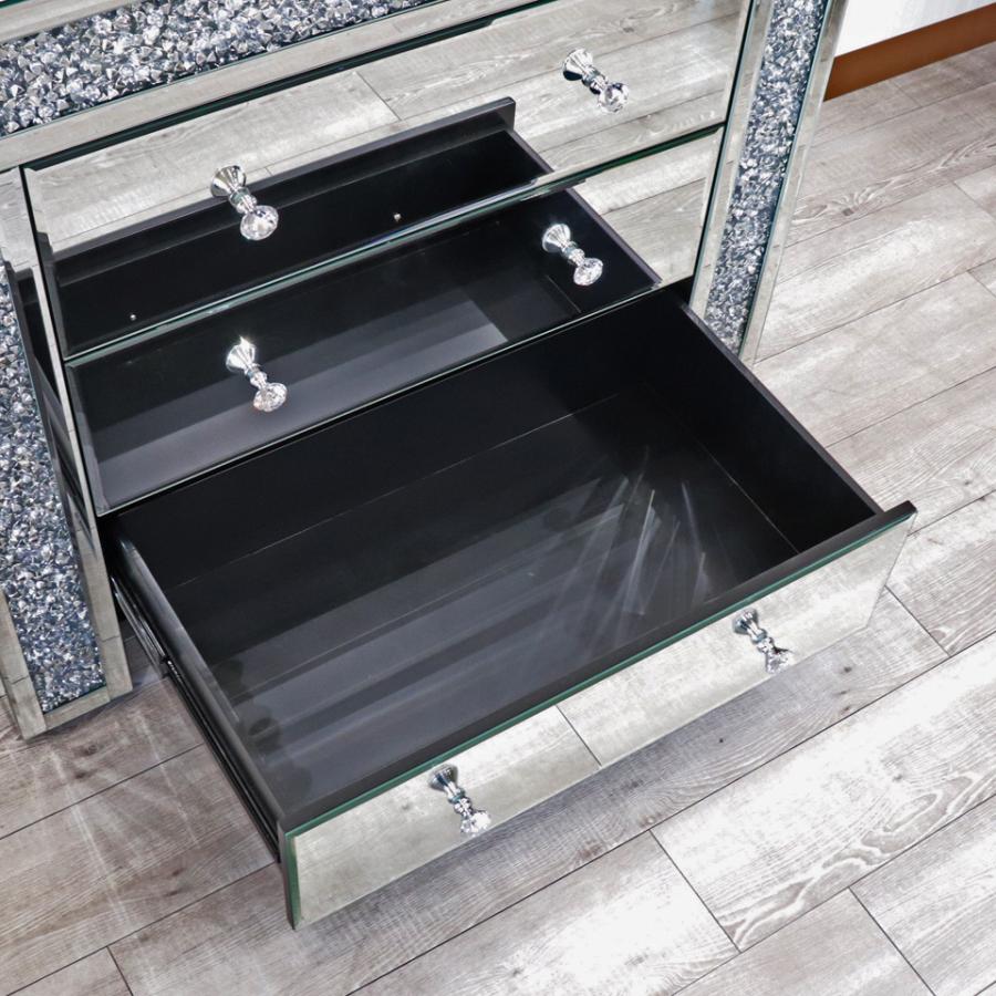 ミラー家具 3段チェスト 90cm ディスプレイスタンド ラインストーン