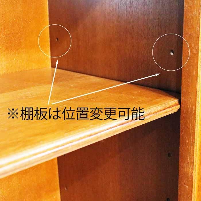 イタリア ブックケース 本棚 茶 象嵌 扉付き キャビネット 丸脚 完成品