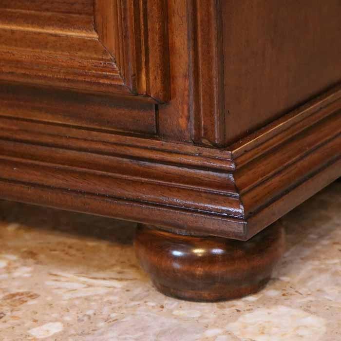 イタリア ブックケース 本棚 茶 象嵌 扉付き キャビネット 丸脚 完成品