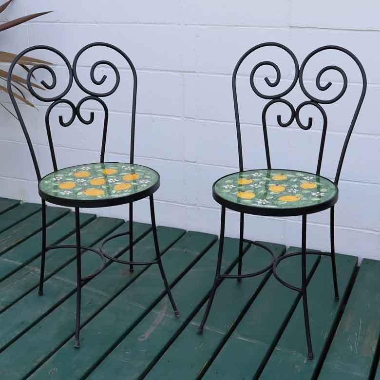 イタリア テーブルセット レモン ガーデンテーブル チェア 5点セット