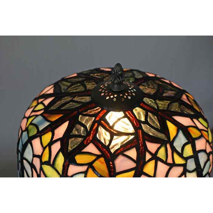 ステンドグラスランプ 8インチ ウィステリア 藤 ブロンズベース