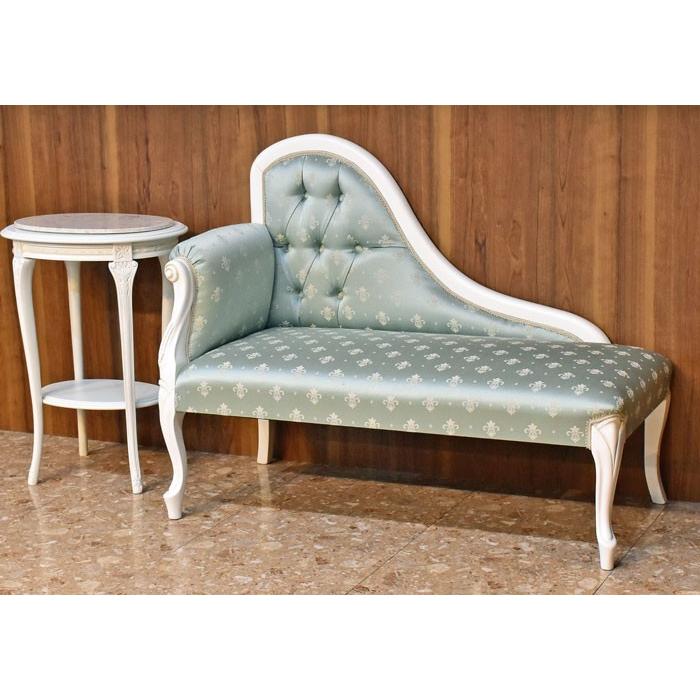 イタリア カウチソファ ホワイト ターコイズブルー 猫脚 白家具 ロココ