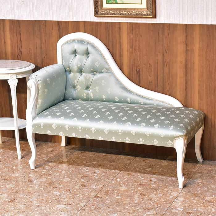 イタリア カウチソファ ホワイト ターコイズブルー 猫脚 白家具 ロココ