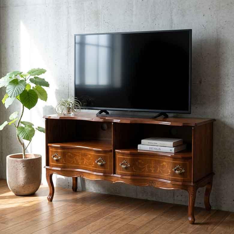 テレビ台 ローボード イタリア 家具 象嵌 W110cm 猫脚 538G TV台 TV