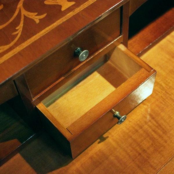 ライティングデスク 木製 象嵌 猫脚 机 チェスト イタリア製