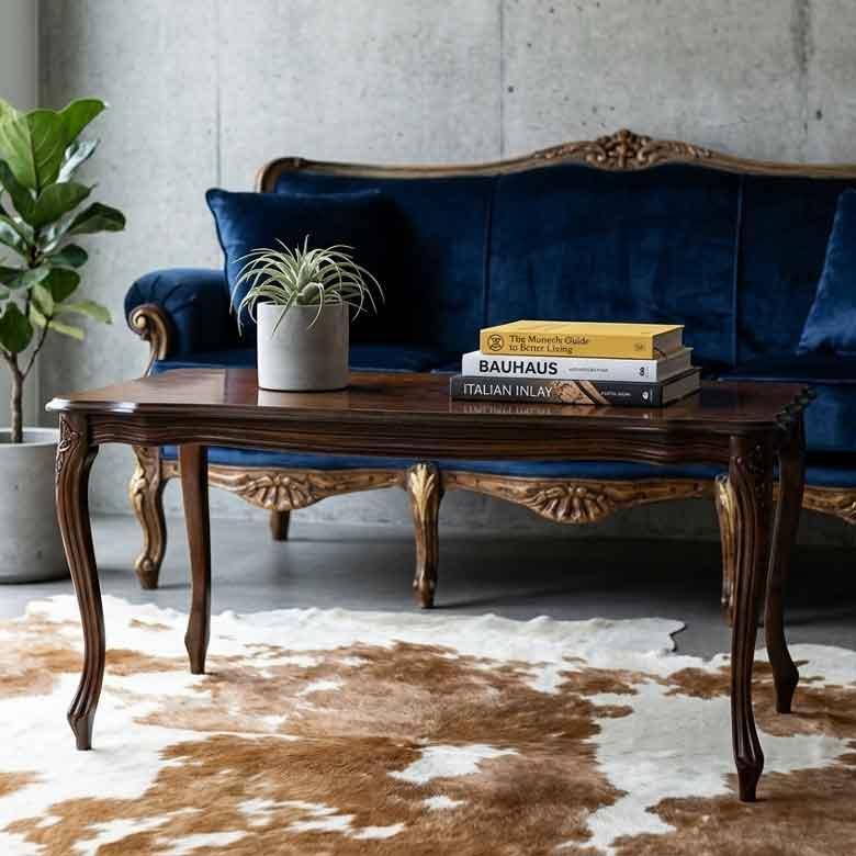 イタリア リビングテーブル 長方形 象嵌 100cm センターテーブル ロー