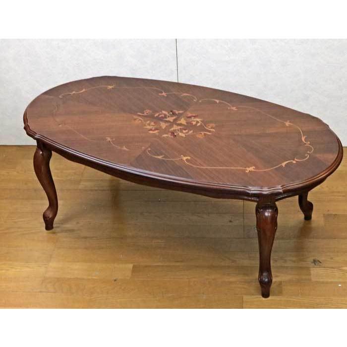 イタリア リビングテーブル 117cm センターテーブル 象嵌 ローテーブル