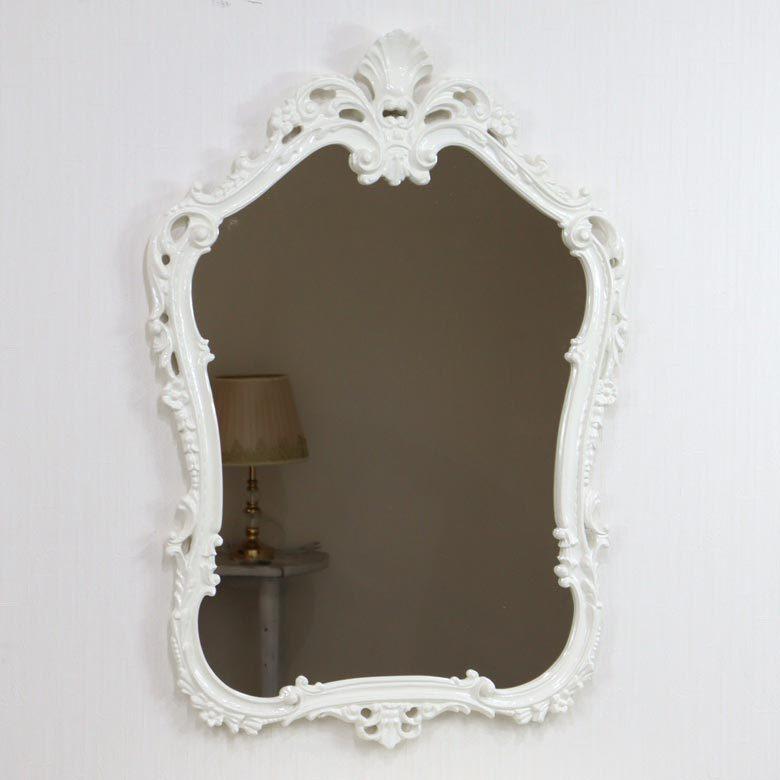 イタリア ミラー 壁掛け ホワイト 完成品 鏡 DIBI-84-Bianco