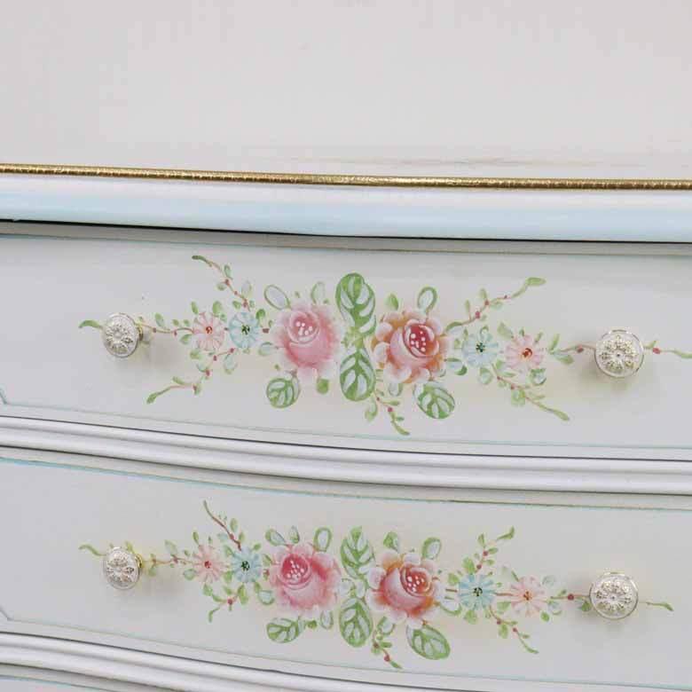 ロココ 5段チェスト タンス 収納家具 チェスト 衣類収納 3引き出し 猫