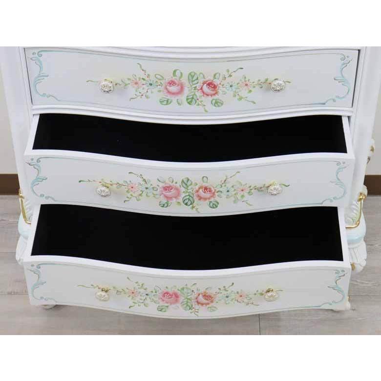 ロココ 5段チェスト タンス 収納家具 チェスト 衣類収納 3引き出し 猫