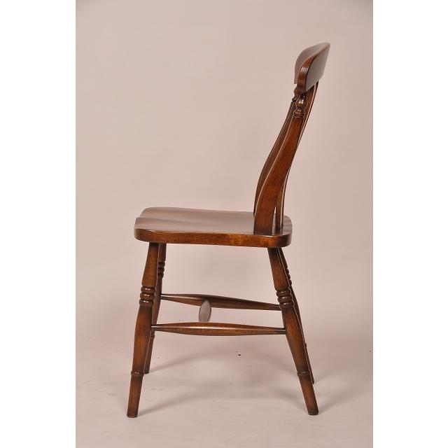 ダイニングチェア スラットバックチェア 木製 椅子 完成品 オーク 茶