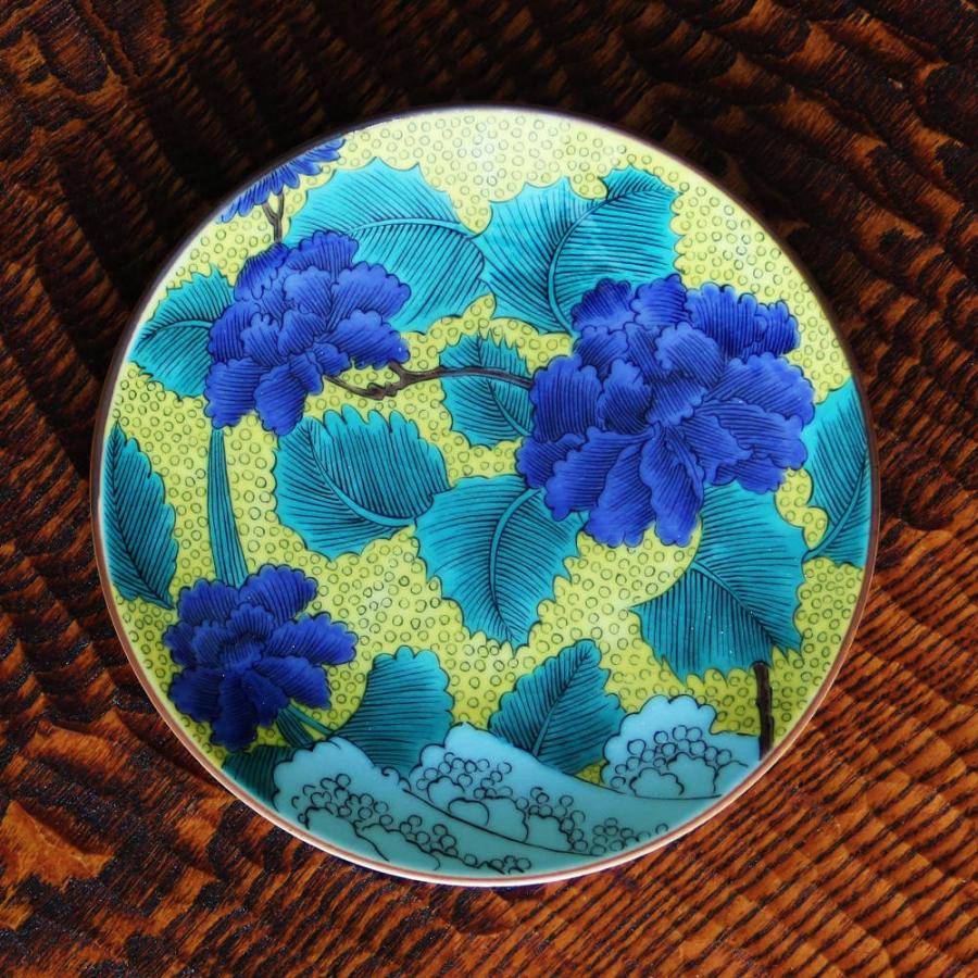 九谷焼 青郊窯5号皿 古九谷青手土坡に牡丹図MC-503 : 北山堂 - 通販