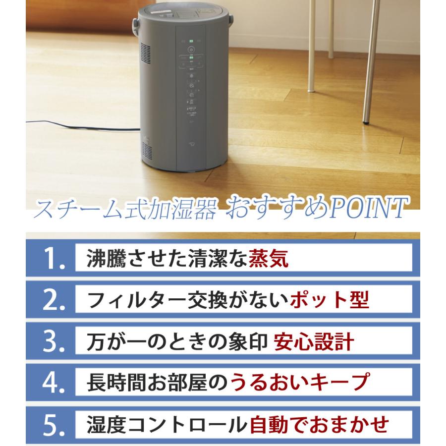象印（ZOJIRUSHI） 加湿器 スチーム式加湿器 4.0L EE-DF50 グレー