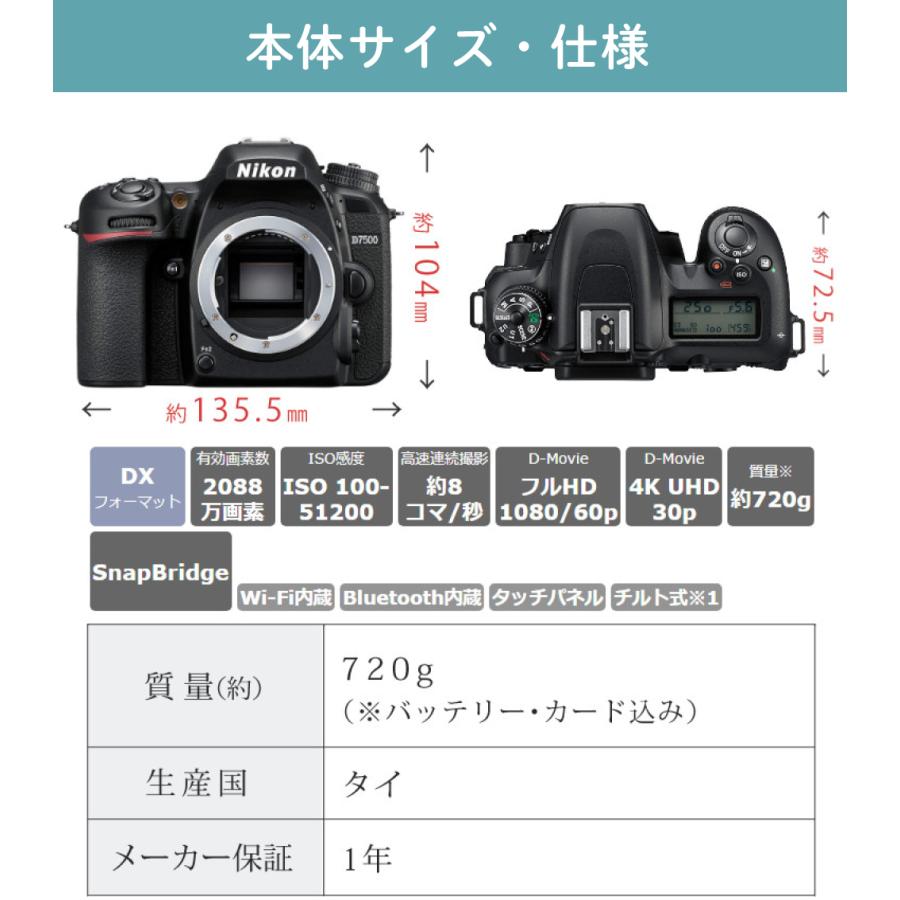 ニコン（Nikon） デジタル一眼レフカメラ D7500 ボディ＆ニコンレンズ